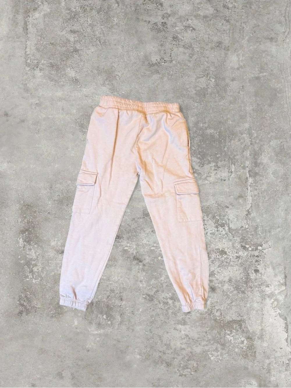 Girls' Light Pink Cargo Joggers with Elastic Waist